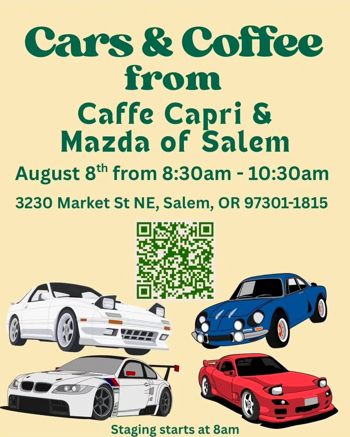 Cars & Coffee — Caffe Capri & Mazda of Salem — Cars & Coffee meet
