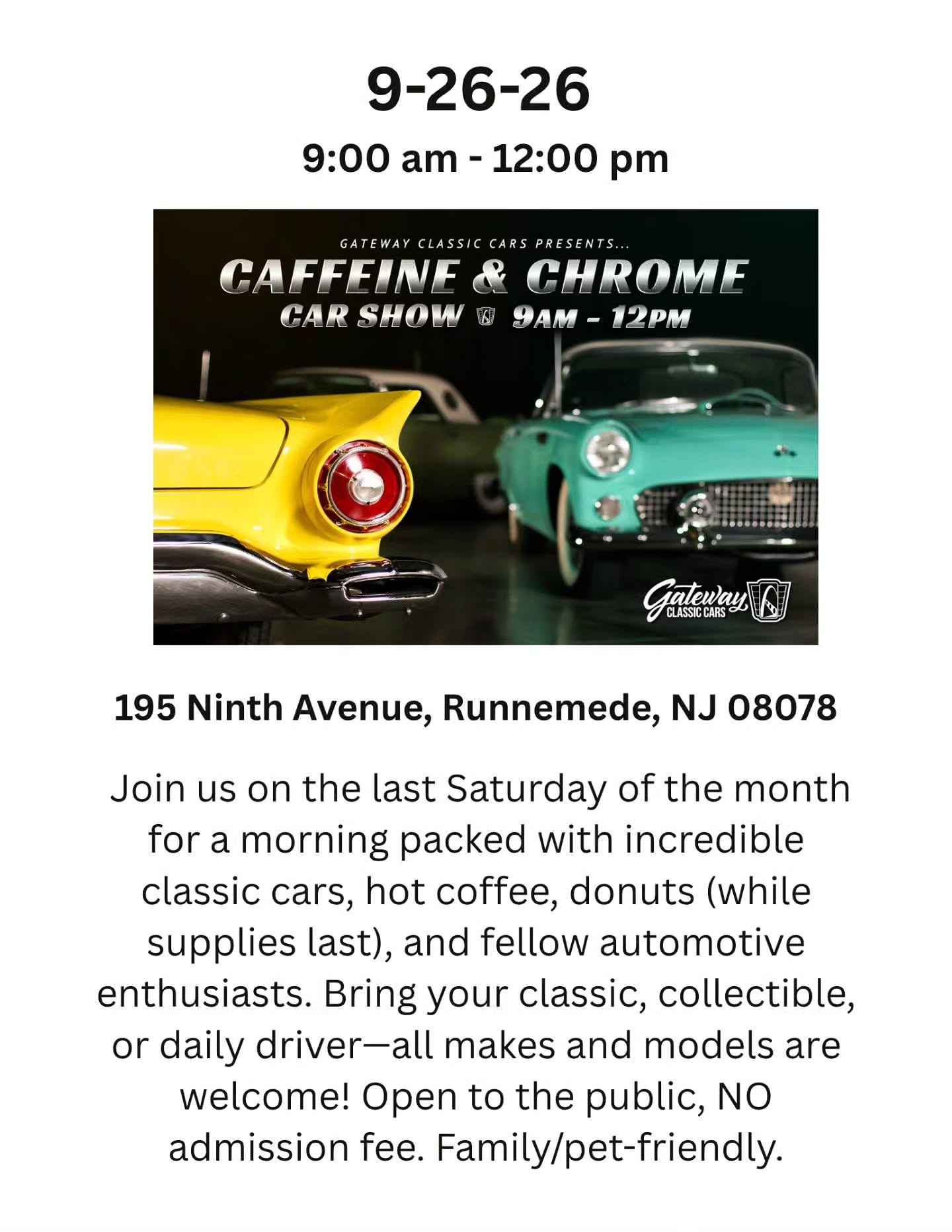 Caffeine & Chrome — Cars & Coffee meet