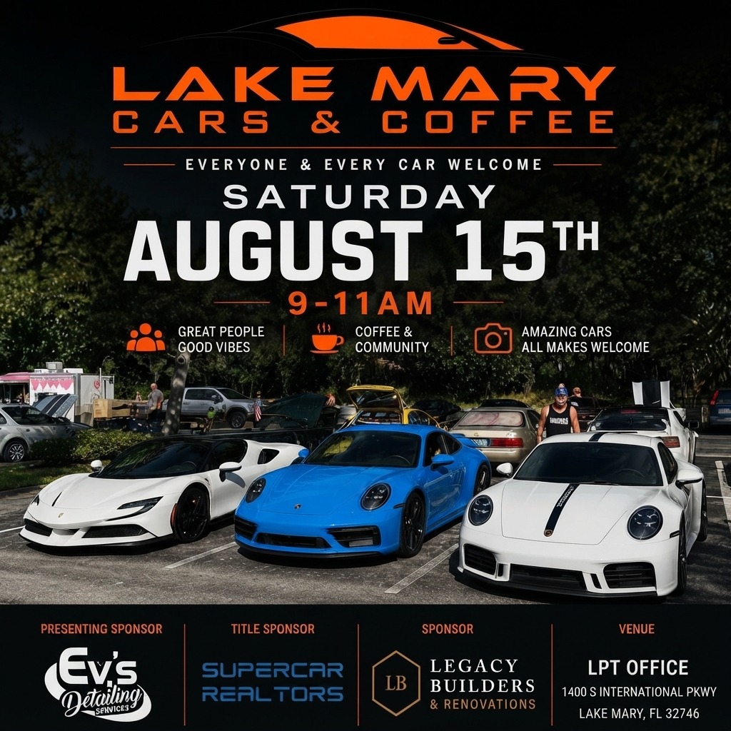 LAKE MARY CARS & COFFEE — Cars & Coffee meet