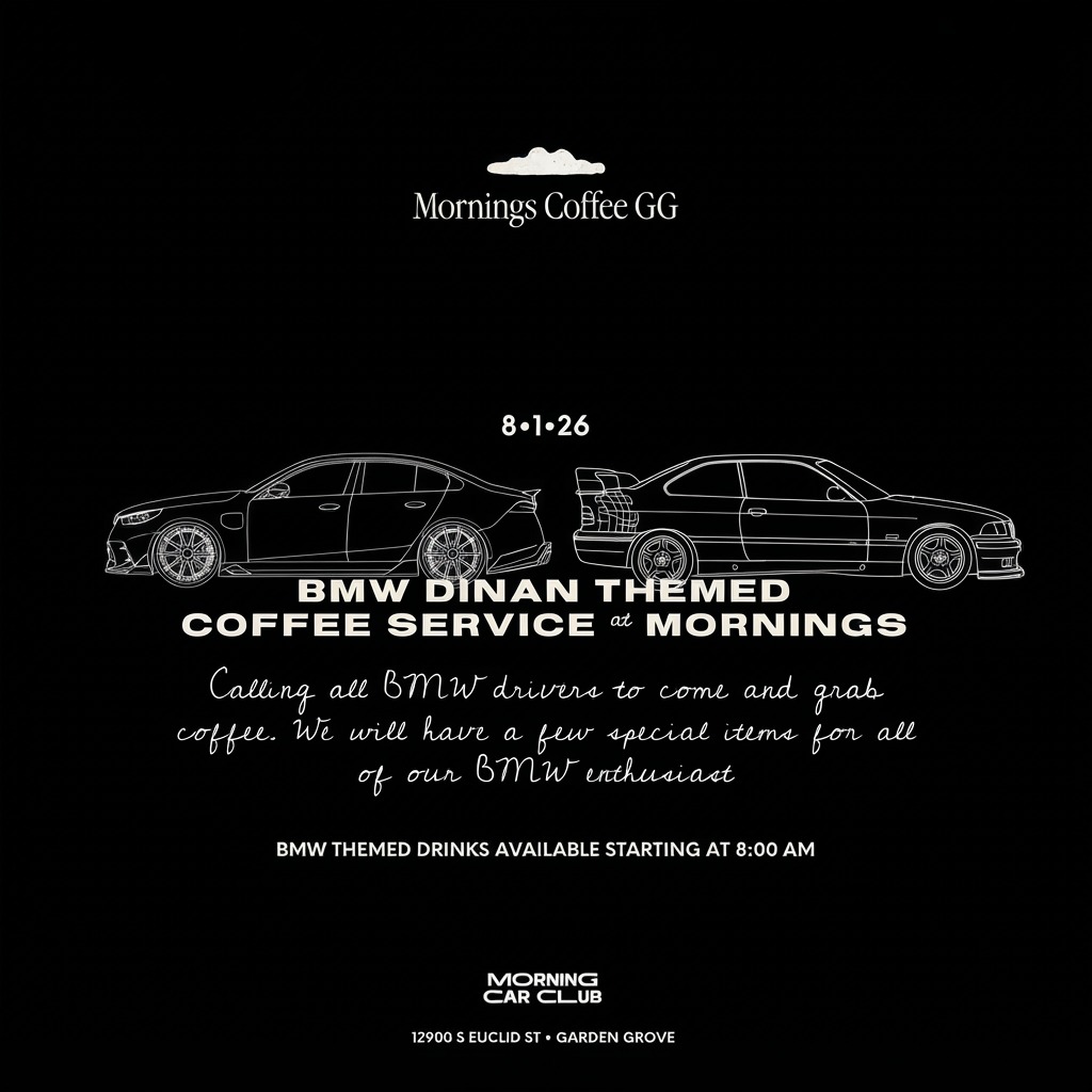 BMW Dinan Themed Coffee Service at Mornings — Cars & Coffee meet