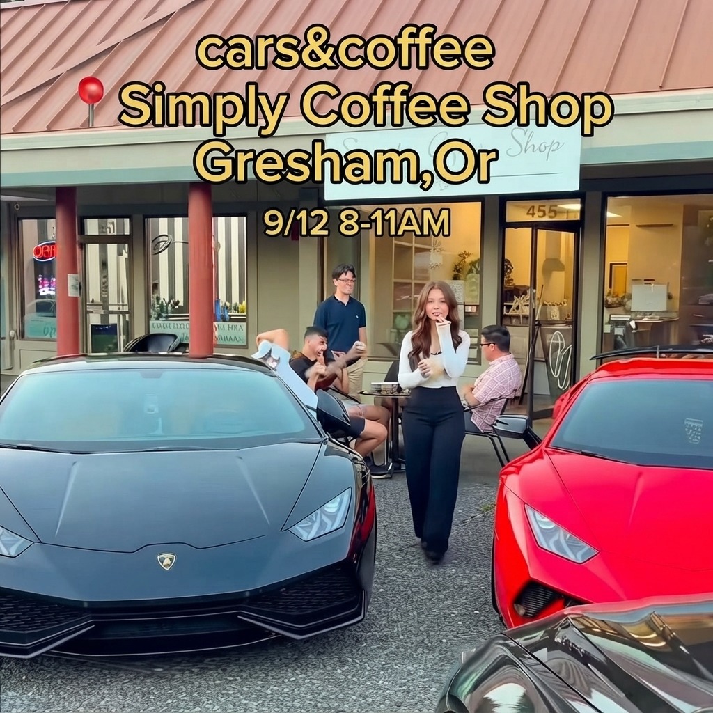 Cars & Coffee — Simply Coffee Shop — Cars & Coffee meet