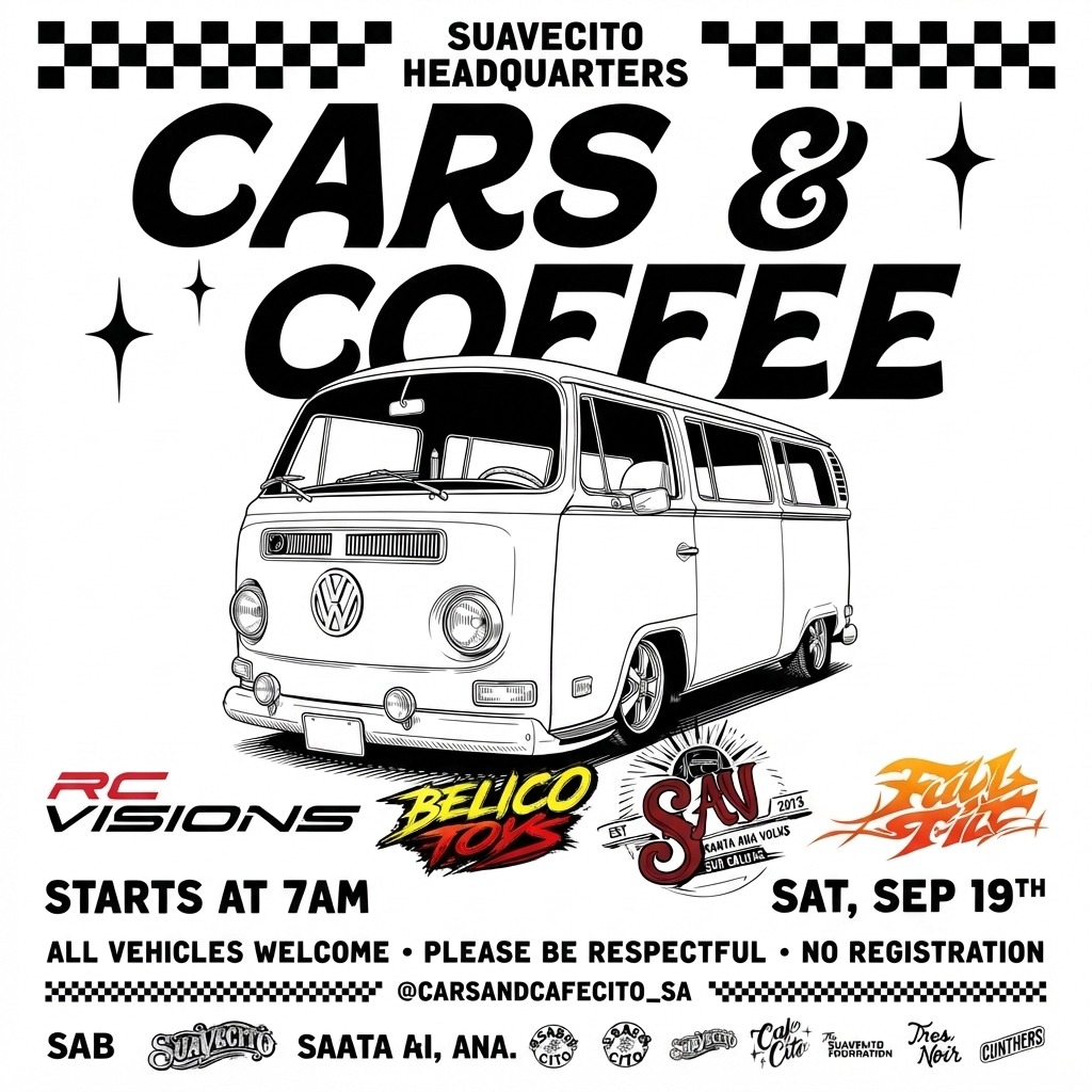 Cars & Coffee — Suavecito Headquarters — Cars & Coffee meet