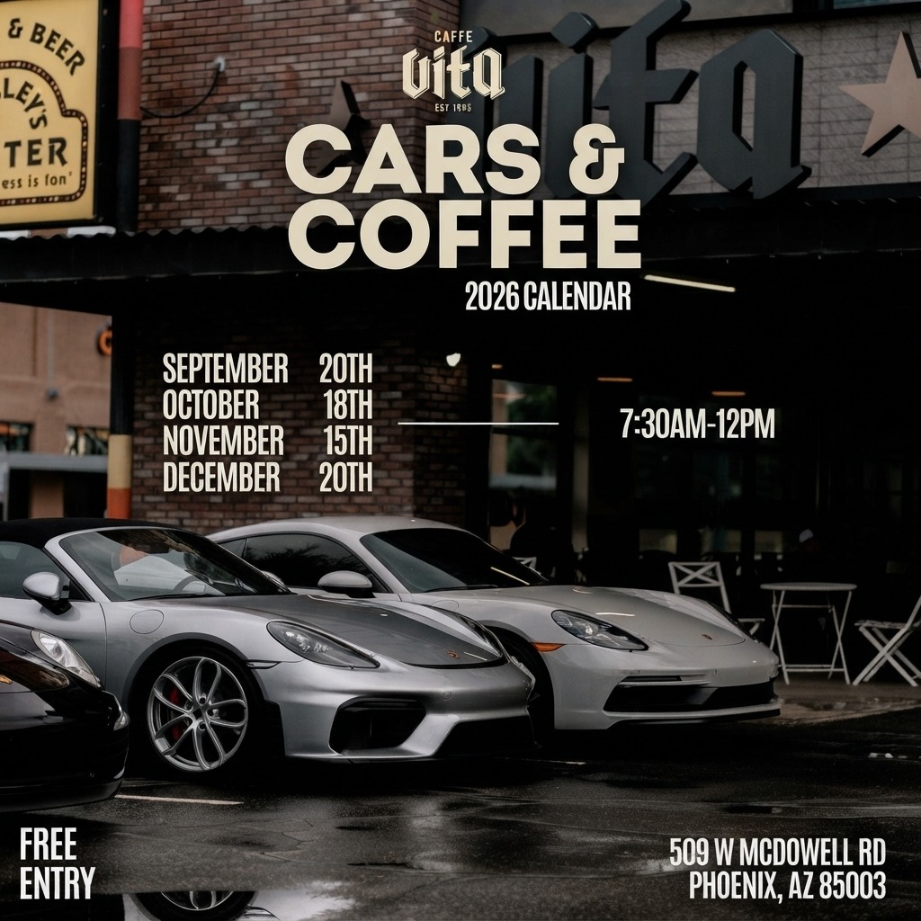 CARS & COFFEE — Caffe Vita Phoenix — Cars & Coffee meet