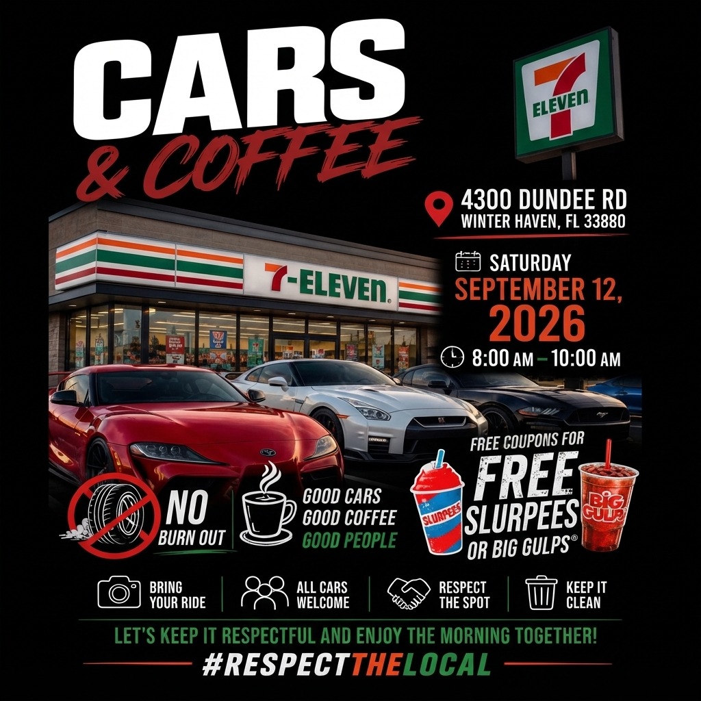 Cars & Coffee — 7-Eleven — Cars & Coffee meet