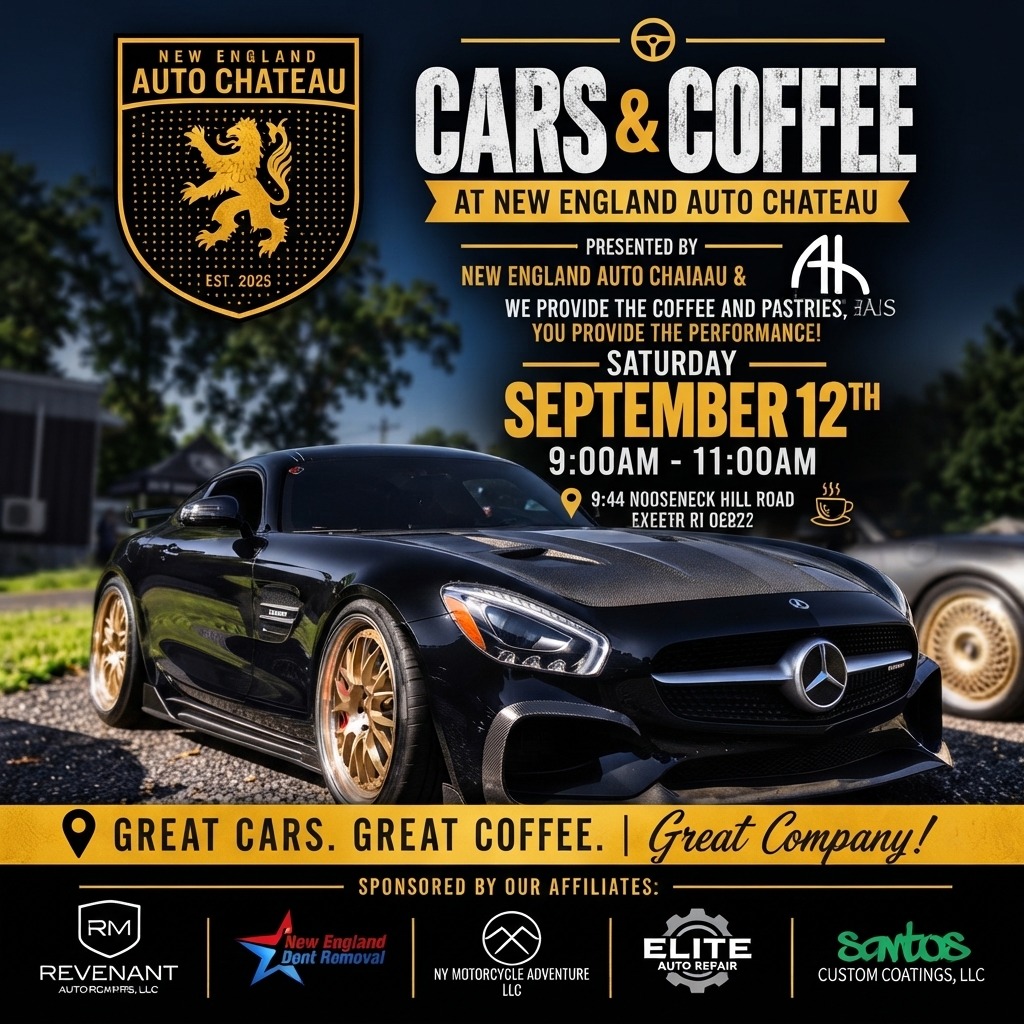 Cars & Coffee — New England Auto Chateau — Cars & Coffee meet