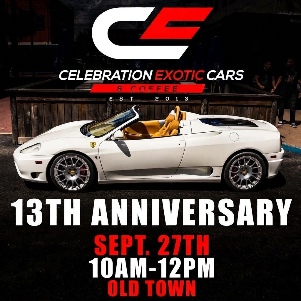 Celebration Exotic Cars & Coffee 13th Anniversary — Cars & Coffee meet