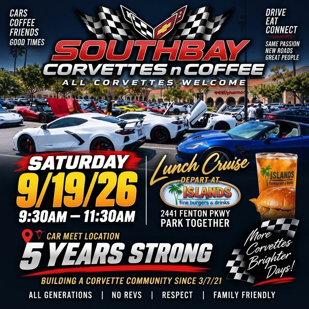Southbay Corvettes n Coffee — Cars & Coffee meet