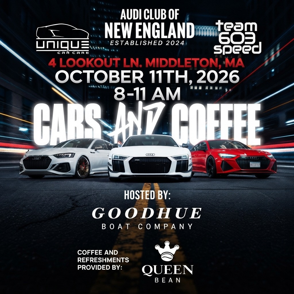 Cars and Coffee — Goodhue Boat Company — Cars & Coffee meet