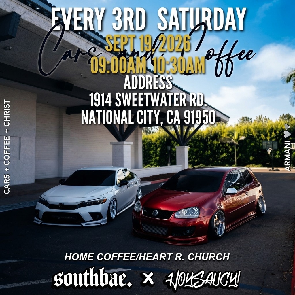 Cars and Coffee — HOME COFFEE/HEART R. CHURCH — Cars & Coffee meet