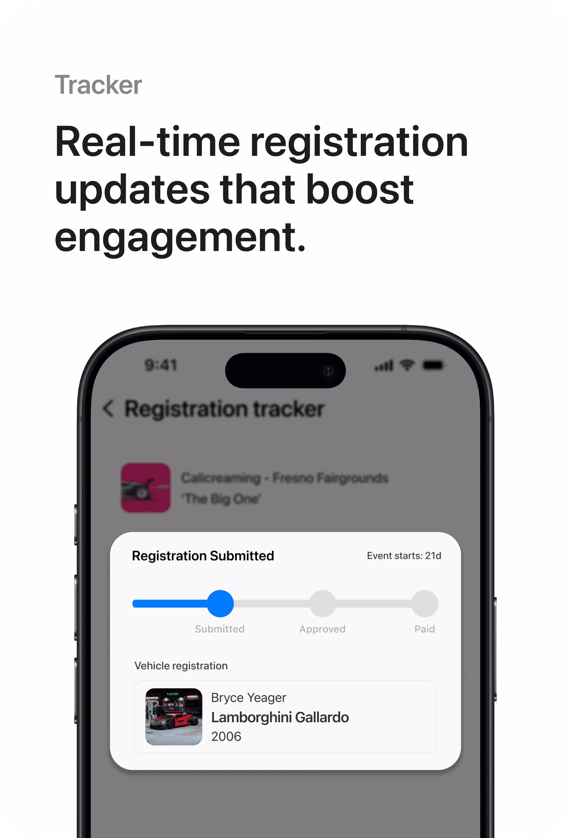 Registration tracker